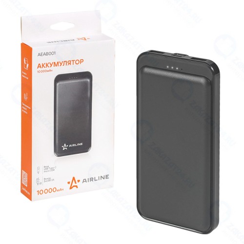 Внешний аккумулятор Airline AEAB001, 10000мАч, 2xUSB 5V/2A, Type-C