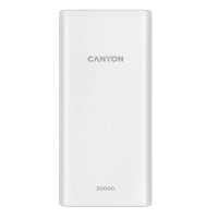 Ультраемкий внешний аккумулятор Canyon PB-2001, 20000 мАч, 2*USB-A, 5В/2,1А, белый