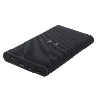 Внешний аккумулятор с беспроводной зарядкой Kubic PB10X Wireless, 10 000 мАч, Qi, Soft-touch, доп. вход Type-C, тёмно-серый