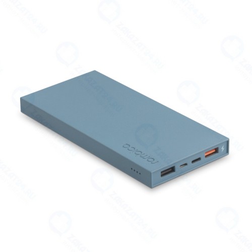 Внешний аккумулятор Rombica NEO ARIA Azure, 10 000 мАч, Soft-touch, PD, QCharge, Type-C, лазурный