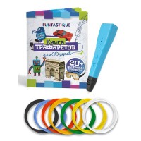 Набор для 3D творчества Funtastique 3 в 1, 3D ручка Cleo синяя + PLA 7 цветов + книга трафаретов Cool Boy (3-1-100949)