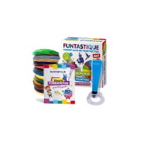 Набор для 3D творчества Funtastique 4 в 1, 3D ручка Cleo синяя, с подставкой + PLA 20 цветов + книга трафаретов (4-1-FPN04U-PLA-20-SB)
