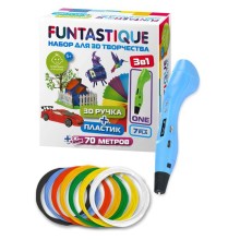 Набор для 3D творчества Funtastique 3D ручка One голубая + PLA 7 цветов (FP001A-B-PLA-7)