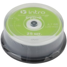 DVD-R диски Intro 16x 4,7Gb Cakebox, 25 шт (UL130273A1M)