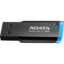 USB-флешка ADATA UV140 64Gb, черный/синий (AUV140-64G-RBE) USB-флешка ADATA UV140 64Gb, черный/синий (AUV140-64G-RBE)
