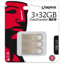 USB-флешка Kingston DataTraveler SE9 32GB, 3 шт (DTSE9H/32GB-3P)