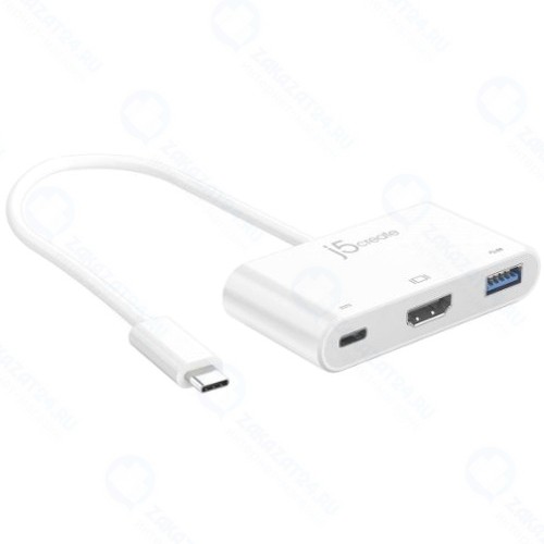 Разветвитель для компьютера J5CREATE USB-C HDMI/ USB Type-A 3.0 PD (JCA379)