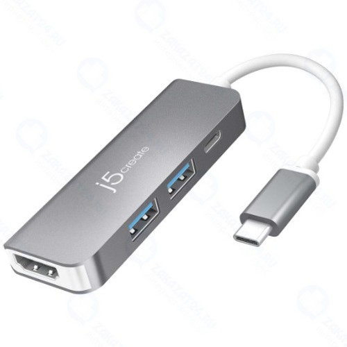 Разветвитель для компьютера J5CREATE USB-C HDMI/USB Type-A 3.0 PD (JCD371)