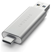 Картридер Satechi Aluminum USB 3.0 + USB Type-C - SD/microSD Silver (ST-TCCRAS)