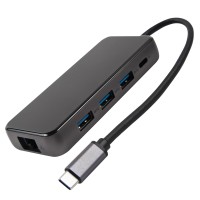 Разветвитель для компьютера BARN-HOLLIS Type-C 8 in 1, черный (УТ000027056)