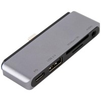 Разветвитель для компьютера BARN-HOLLIS Type-C 6 in 1 для iPad Pro, металл, серебристый (УТ000027060)