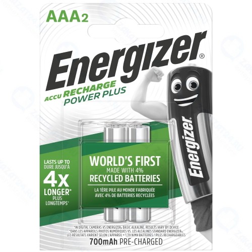 Аккумуляторы Energizer Power Plus AAA 700 мАч, 2 шт (E300626500)