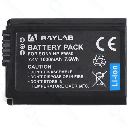 Аккумулятор Raylab RL-FW50 1030мАч (для Alpha ILCE-7M2, NEX-7, NEX-6 и др)