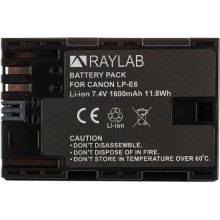 Аккумулятор для фотокамеры RAYLAB 1600 мАч (RL-LPE6)