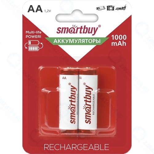 Аккумуляторы Smartbuy NiMh AA 1000 mAh, 2 шт (SBBR-2A02BL1000)
