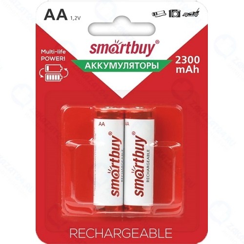 Аккумуляторы Smartbuy NiMh AA 2300 mAh, 2 шт (SBBR-2A02BL2300)