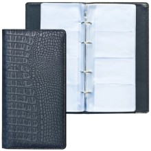 Визитница на кольцах Brauberg Cayman, на 240 визиток, черная (231763)