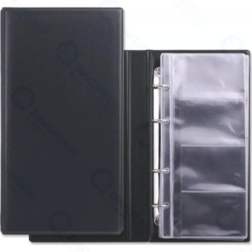 Визитница четырехрядная Brauberg на 160 визиток, черная (231825)