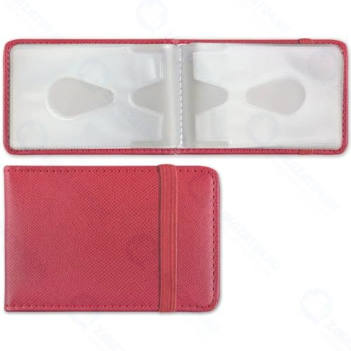 Визитница однорядная Brauberg Iguana на 24 карты, застежка, красная (232289)