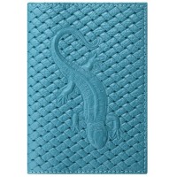 Обложка для паспорта Staff Profit, с ящерицей, бирюзовая (237202)