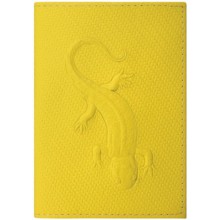 Обложка для паспорта Staff Profit, с ящерицей, желтая (237205)