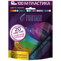 Пластик для 3D ручки FUNTASY PETG 20 цветов х 5 м (PETG-SET-20-5-1)