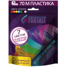 Пластик для 3D ручки FUNTASY PLA 7 цветов х 10 м (PLA-SET-7-10-1)