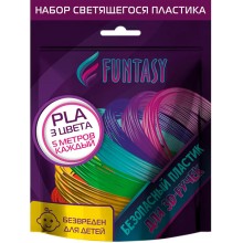 Пластик для 3D ручки FUNTASY PLA 3 цвета х 5 м (PLAF-SET-3-5)