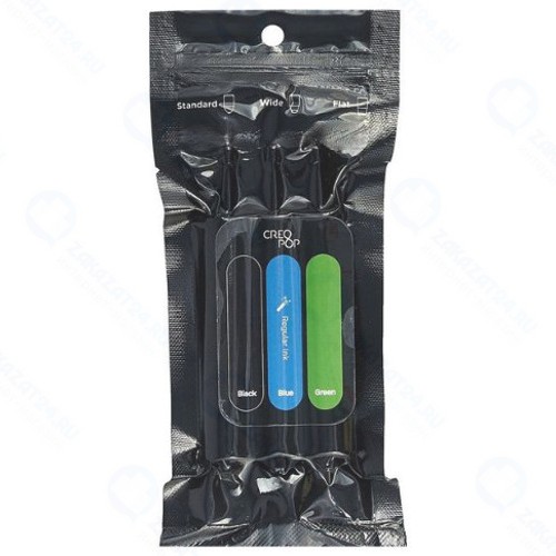 Пластик для 3D-ручки Creopop 1Б, классические Black/Blue/Green (SKU003)