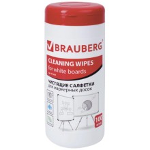 Влажные салфетки для маркерных досок Brauberg 100 шт (513029)