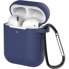 Чехол EVA 1/2 с карабиномдля AirPods  Dark Blue (CBAP40DBL)