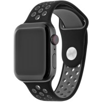 Ремешок InterStep Action для Apple Watch 42mm/44mm, силикон, черный/темно-серый (HWE-AWB40ACT-NP0112T-K100)