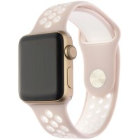 Ремешок InterStep Action для Apple Watch 38mm/40mm, силикон, розовый/белый (HWE-AWB40ACT-NP0503O-K100)
