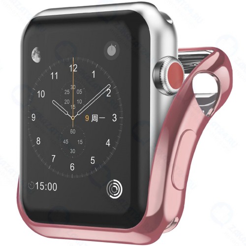 Чехол InterStep для Apple Watch 44mm, спортивный, силикон, розовый (HWE-AWC44MSL-NP0005O-K400)
