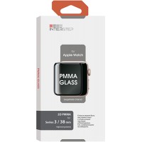 Защитное стекло с рамкой 3D InterStep PMMA Apple Watch S3 38mm (IS-TG-APWA38PM3-000B201)