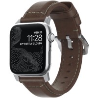 Ремешок Nomad Traditional Strap для Apple Watch 44/42mm Dark Brown/Silver (NM1A4RST00)