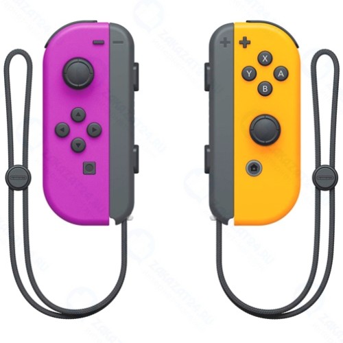 Набор контроллеров Nintendo Joy-Con, 2 шт, неоновый фиолетовый/оранжевый (HAC-A-JAQAA)