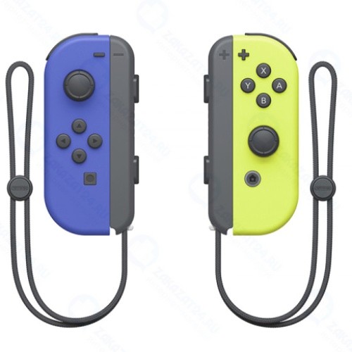 Набор контроллеров Nintendo Joy-Con, 2 шт, синий/неоновый желтый (HAC-A-JAPAA)