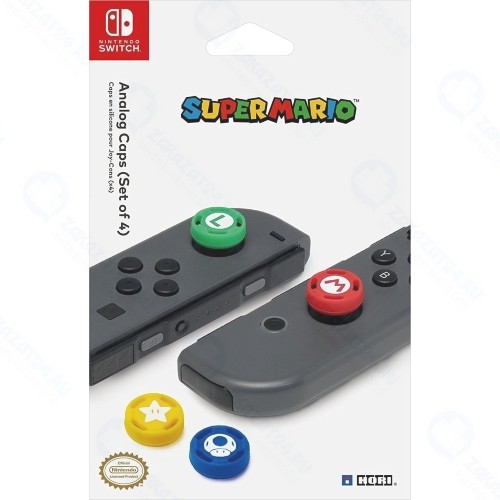 Насадки на стики геймпада для Nintendo Switch HORI Super Mario, 4 шт (NSW-036U)