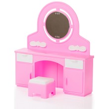 Мебель для куклы ОГОН-К Трюмо с пуфом, розовая (С-1386)