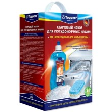 Стартовый набор для посудомоечных машин Topperr Соль + ополаскиватель + таблетки (3304)