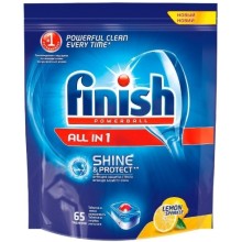 Таблетки для посудомоечной машины Finish All in 1 Лимон 65шт. (8169192) Таблетки для посудомоечной машины Finish All in 1 Лимон 65шт. (8169192)