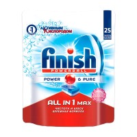 Таблетки для посудомоечных машин Finish All in 1 Max Power Pure, 25 шт