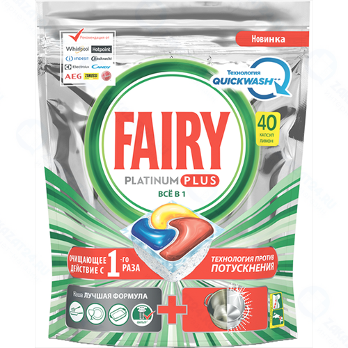 Капсулы для посудомоечной машины Fairy All in 1 Platinum, 40 шт