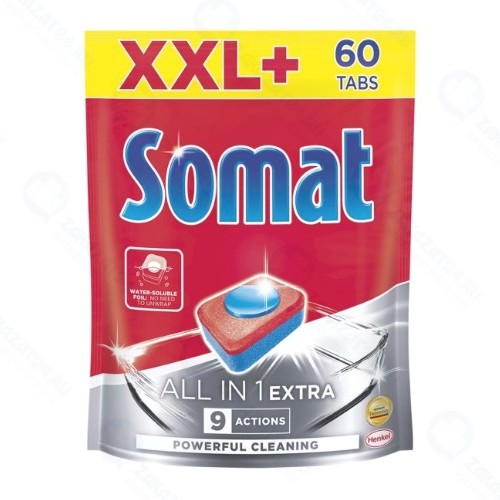 Таблетки для посудомоечной машины SOMAT Extra All in 1, 60 шт