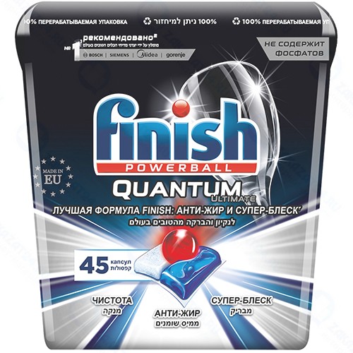 Капсулы для посудомоечных машин Finish Quantum Ultimate, 45 капсул