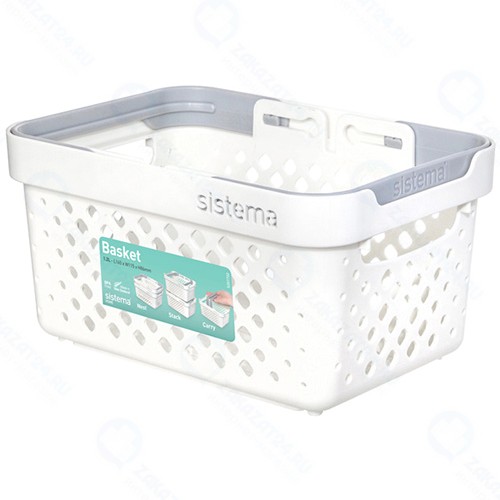 Корзина для белья Sistema Home Basket 1,2л, White (51205)