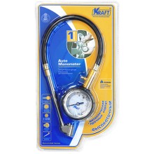 Манометр автомобильный Kraft аналоговый со шлангом (KT 830003)