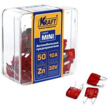 Автомобильные предохранители Kraft Mini, 10 А, 50 шт (KT 870011)