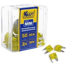 Автомобильные предохранители Kraft Mini, 20 А, 50 шт (KT 870013)